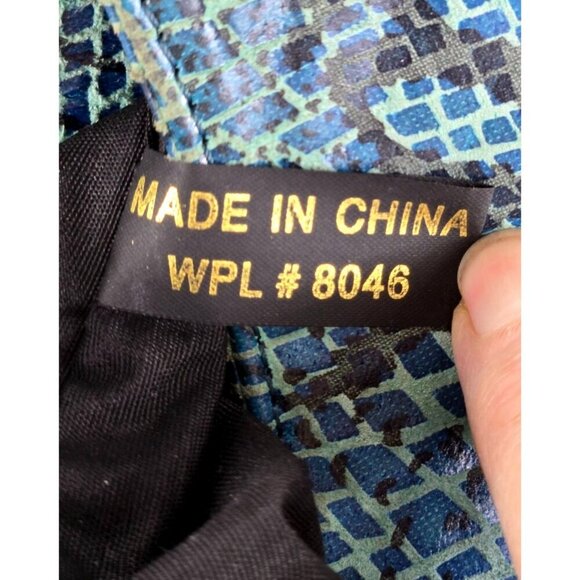 Crossbody Tote Faux Teal Snakeskin by I.N.C International Concepts Medium Size - Picture 10 of 15